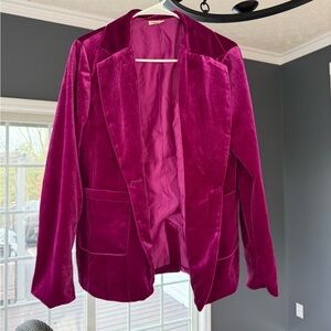 Jodifl Velvet Blazer in Magenta Pink size small